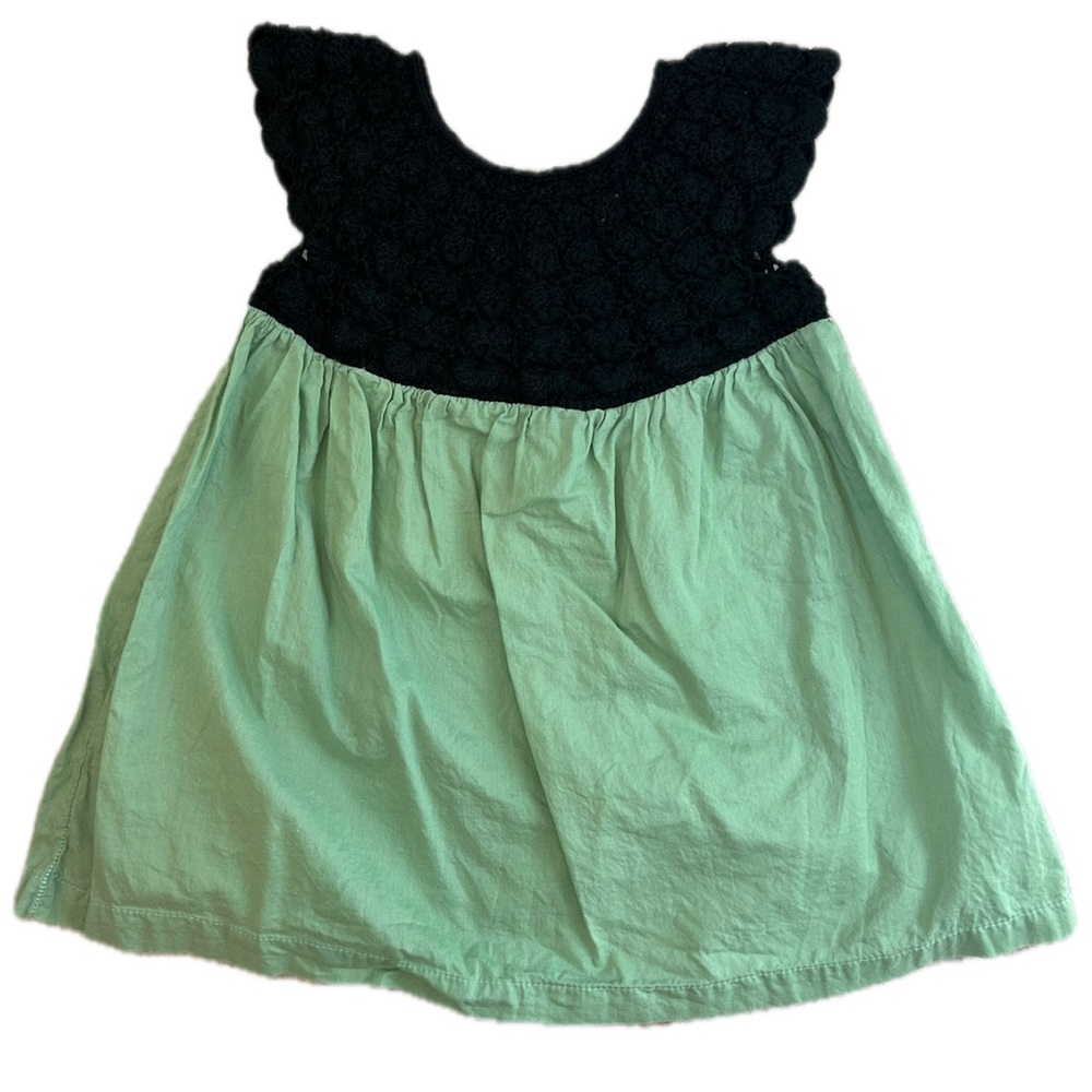 Kate Quinn sleeveless round yoke dress | fair green (crochet top)